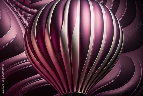 Wallpaper Mural  a hot air balloon is flying in the air with a purple background and a black background with a red and white stripe on the bottom of the balloon.  generative ai Torontodigital.ca