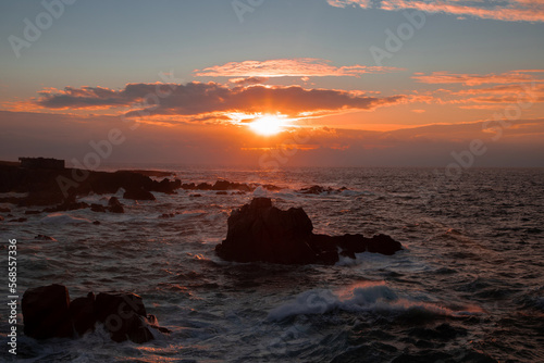 Sunrise landscape on the north coast of Sines - Portugal