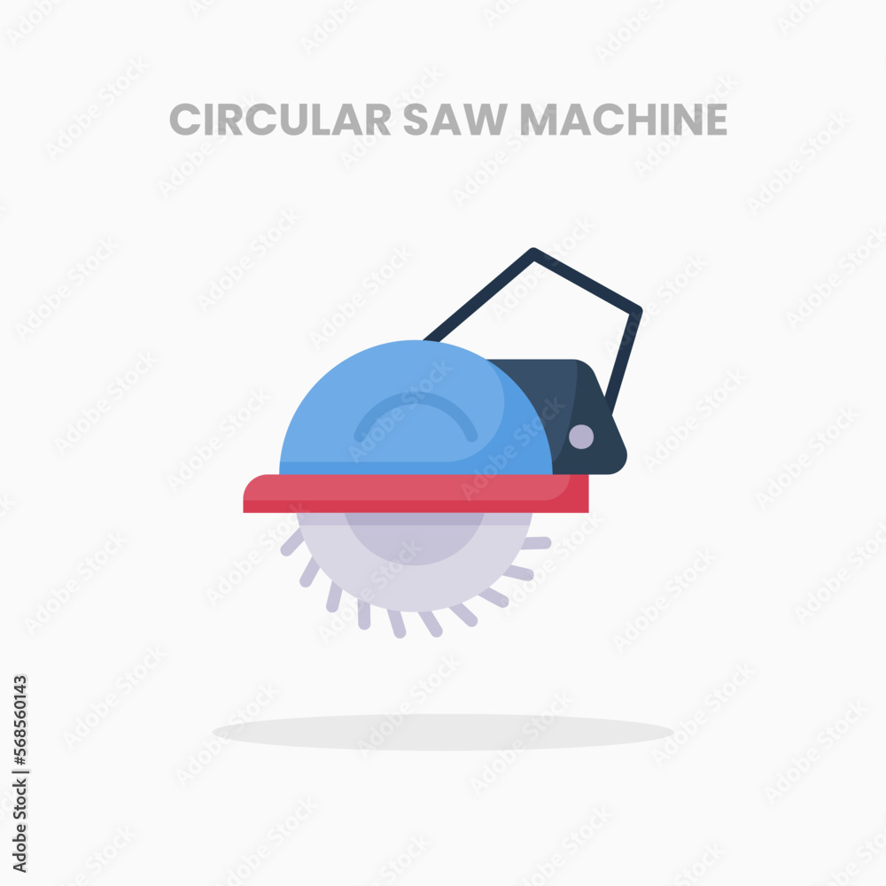 Circular Saw machine icon flat. Vector illustration on white background. Can used for web, app, digital product, presentation, UI and many more. Circular Saw machine icon flat. Vector illustration on white background. Can used for web, app, digital product, presentation, UI and many more.