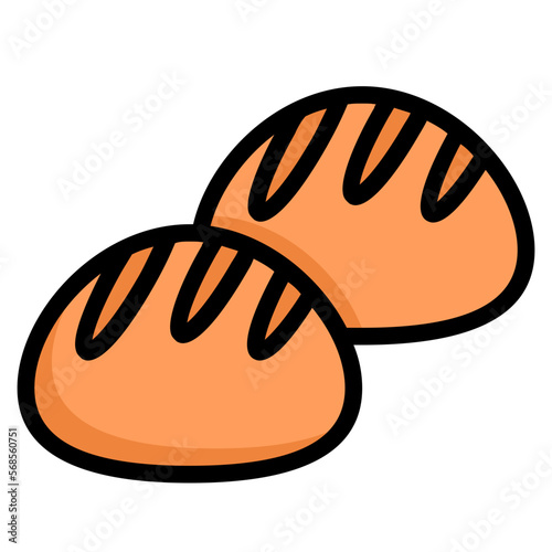 bread easter Color line icon