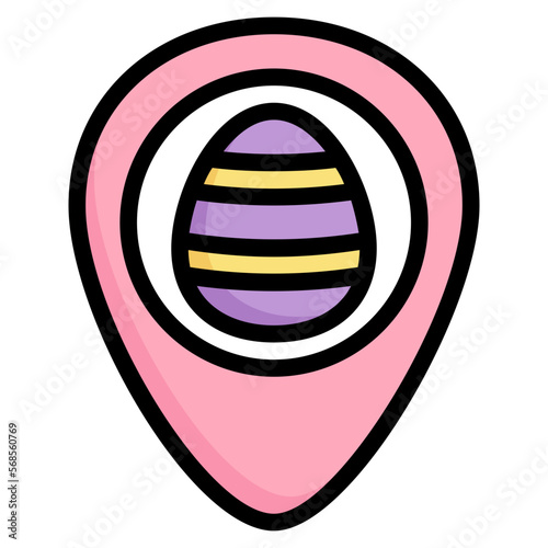 easter egg Color line icon