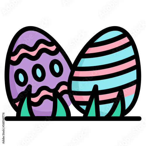 easter egg Color line icon
