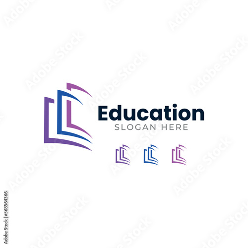 Book education logo,pencil,sun,people,graduation hat vector template.