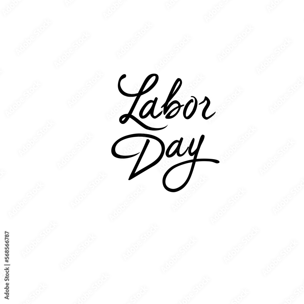 Labor Day, vector illustration on white. Banner, handwritten, elements, design, 