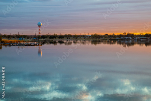 sunset over the lake