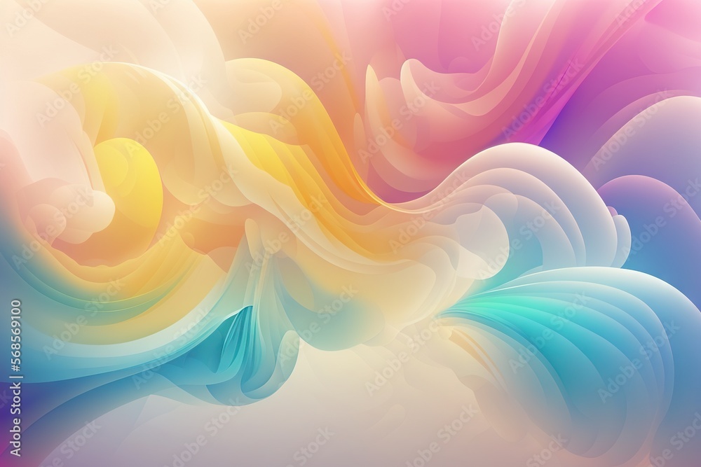 Gentel pastel colorful abstract wallpaper, screensaver on your desktop, background with copy space. Generative ai