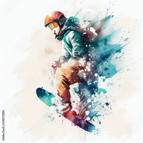 abstract snowboarder