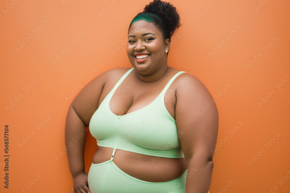 Beautiful curvy body positive model created with ai generative tools Beautiful curvy body positive model created with ai generative tools