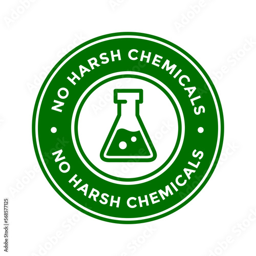 No Harsh Chemical logo or badge vector template. Suitable for product label