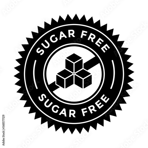 Sugar free vector logo or badge template. Suitable for food product.