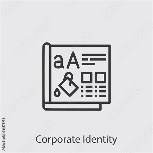 corporate identity icon vector icon.Editable stroke.linear style sign for use web design and mobile apps,logo.Symbol illustration.Pixel vector graphics - Vector