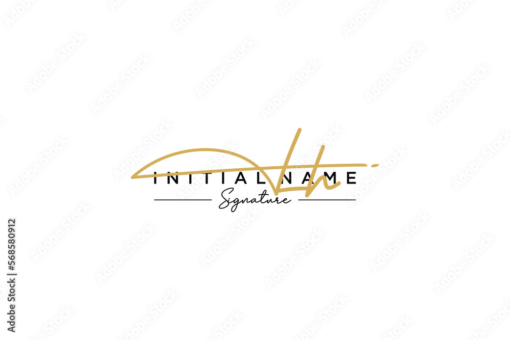 Initial LH signature logo template vector. Hand drawn Calligraphy lettering Vector illustration.