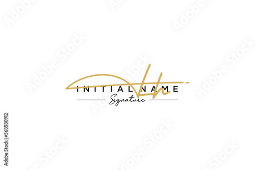 Initial LH signature logo template vector. Hand drawn Calligraphy lettering Vector illustration.