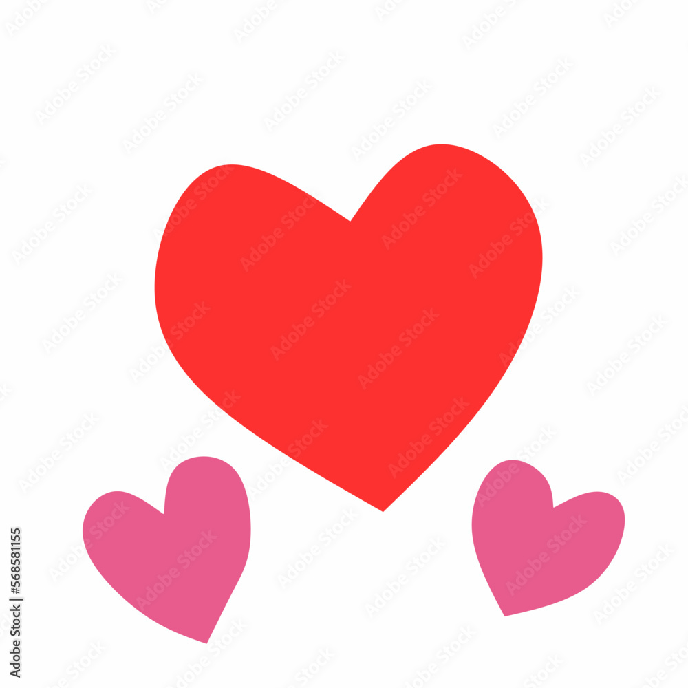 vector illustration. a symbol of love or affection in red on a white background