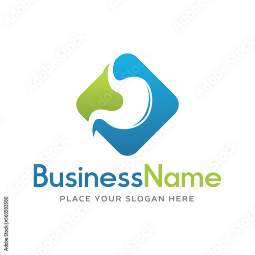 Stomach or ulcer vector logo template. This design use medical symbol.