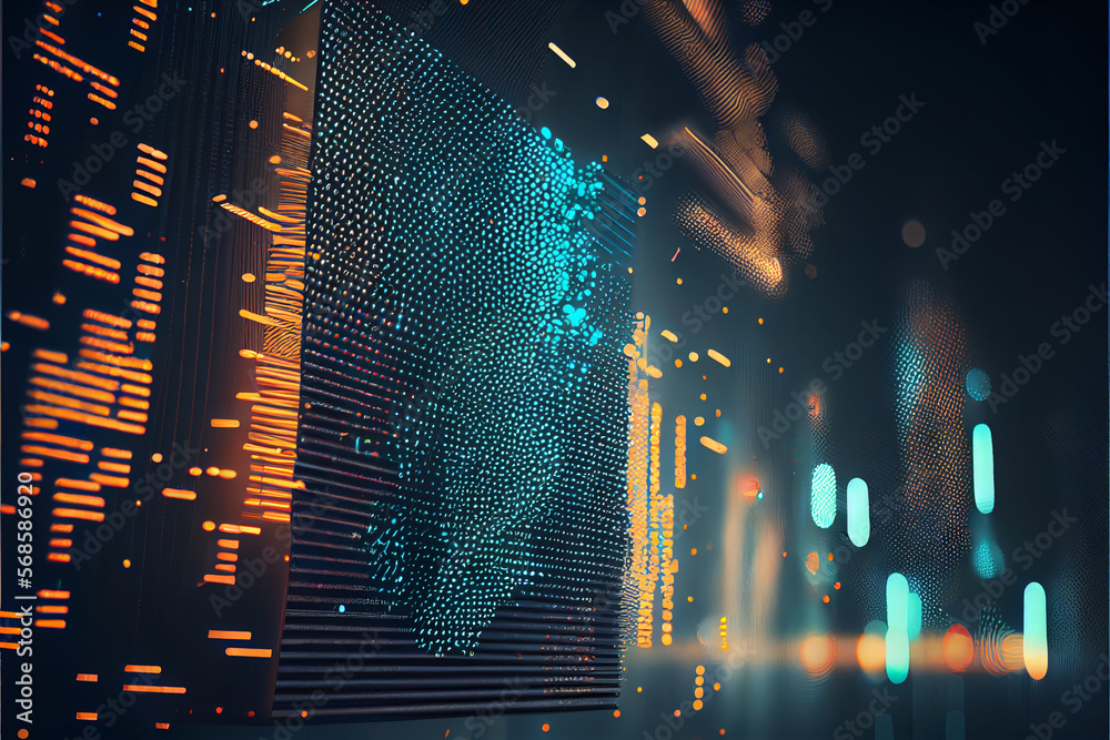 Abstract Futuristic infographic with Visual data complexity , represent ...