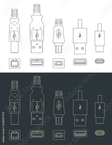 USB plug blueprints set