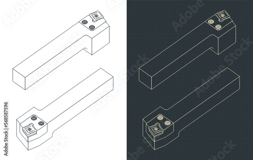Cutting tool isometric blueprints