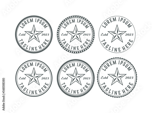 star logo design vintage set, vector illustration eps 10