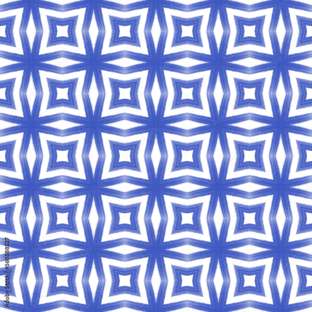 Mosaic seamless pattern. Indigo symmetrical Mosaic seamless pattern. Indigo symmetrical