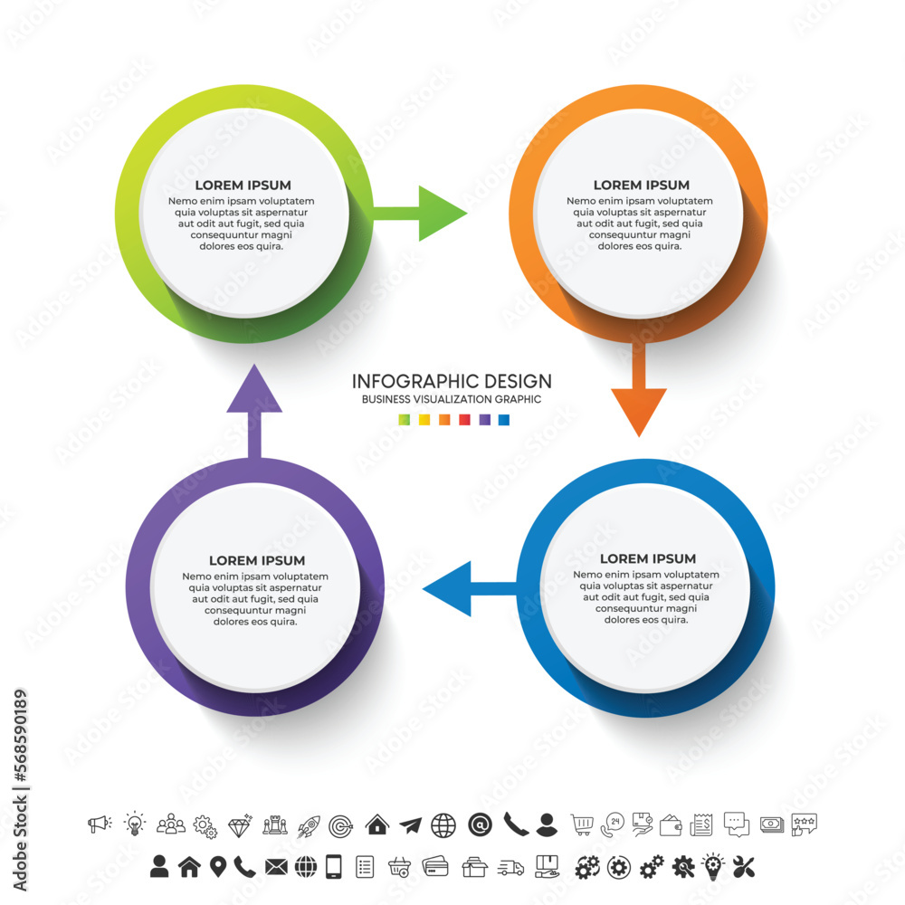 Naklejka premium Steps business data visualization timeline process infographic template design with icons
