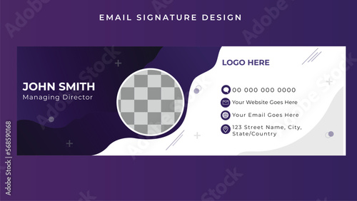 Simple Modern & Minimal Email Signature Template or Clean Professional Email Footer Design Template, Business Vector Email Signature Design Template, Email Footer Design