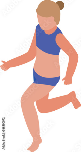 Swim camp pool jump icon isometric vector. Water kid. Fun park
