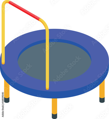Autistic child trampoline icon isometric vector. Mental kid. Health disease