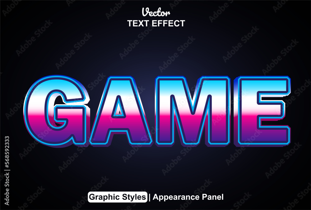 Obraz premium Game text effects with graphic style and editable.