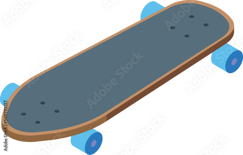 Longboard activity icon isometric vector. Retro board. Wheel skate