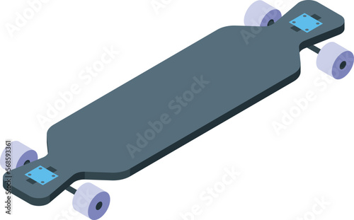 Urban longboard icon isometric vector. Wheel skate. City desk