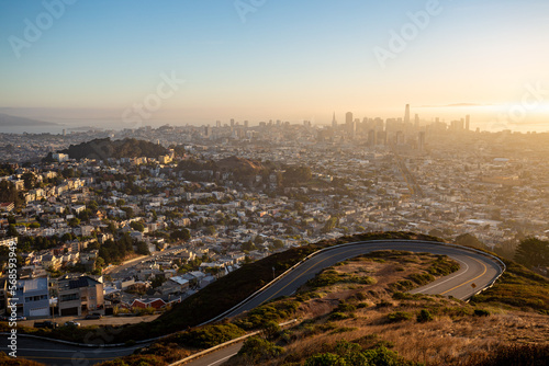 sunset view of the city of san francisco