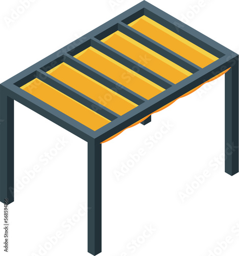 Pergola roof icon isometric vector. House construction. Wood design