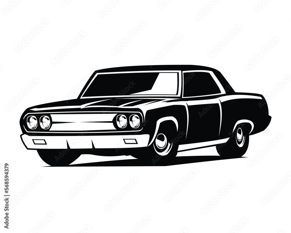 chevrolet muscle car premium vector design. isolated on white background side view. Best for logos, badges, emblems, icons, car industry and available in eps 10.