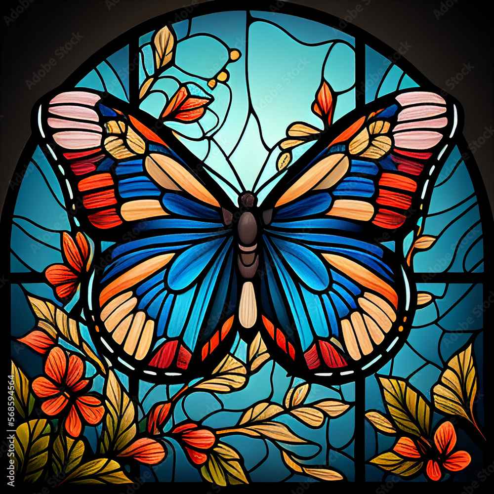 Fototapeta premium stained glass butterfly