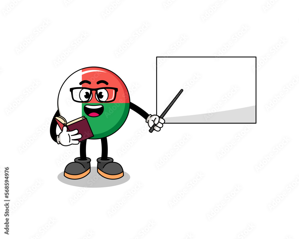 Mascot cartoon of madagascar flag teacher Mascot cartoon of madagascar flag teacher