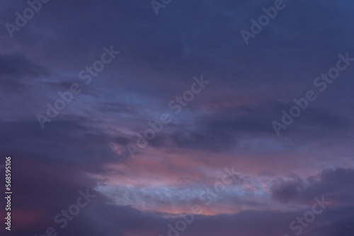 sky with clouds at sunset and sweet hour with pastel shades of the blue and red range