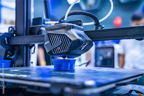 Obraz na płótnie 3D printer or additive manufacturing and robotic automation technology.