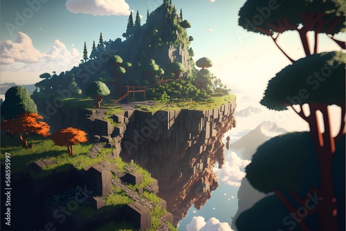 landscape but with minecraft vibe