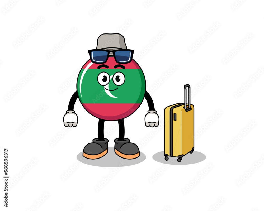 maldives flag mascot doing vacation