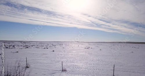 Pasture covered in Snow