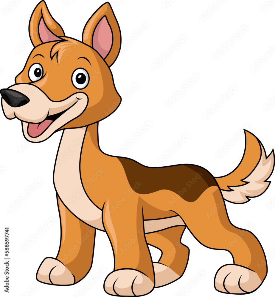 Obraz premium Cute dog cartoon on white background
