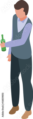 Sommelier icon isometric vector. Wine drink. Grape winery