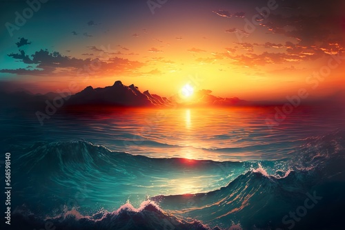 sunset over the sea © Pawel