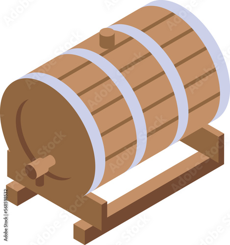 Wine barrel icon isometric vector. Cellar drink. Vine food