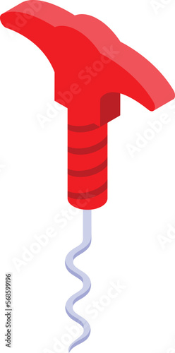 Corkscrew icon isometric vector. Wine drink. Food bar