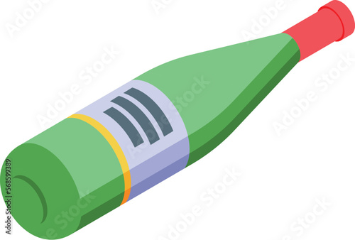 Prosecco wine bottle icon isometric vector. Barrel drink. Winery food