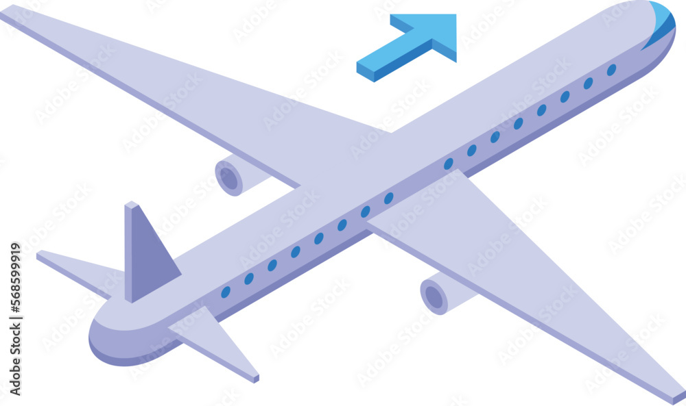 Travel airplane icon isometric vector. Sea lifestyle. Summer vacation
