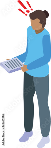 Downshifting paper work icon isometric vector. Travel escape. Digital pool