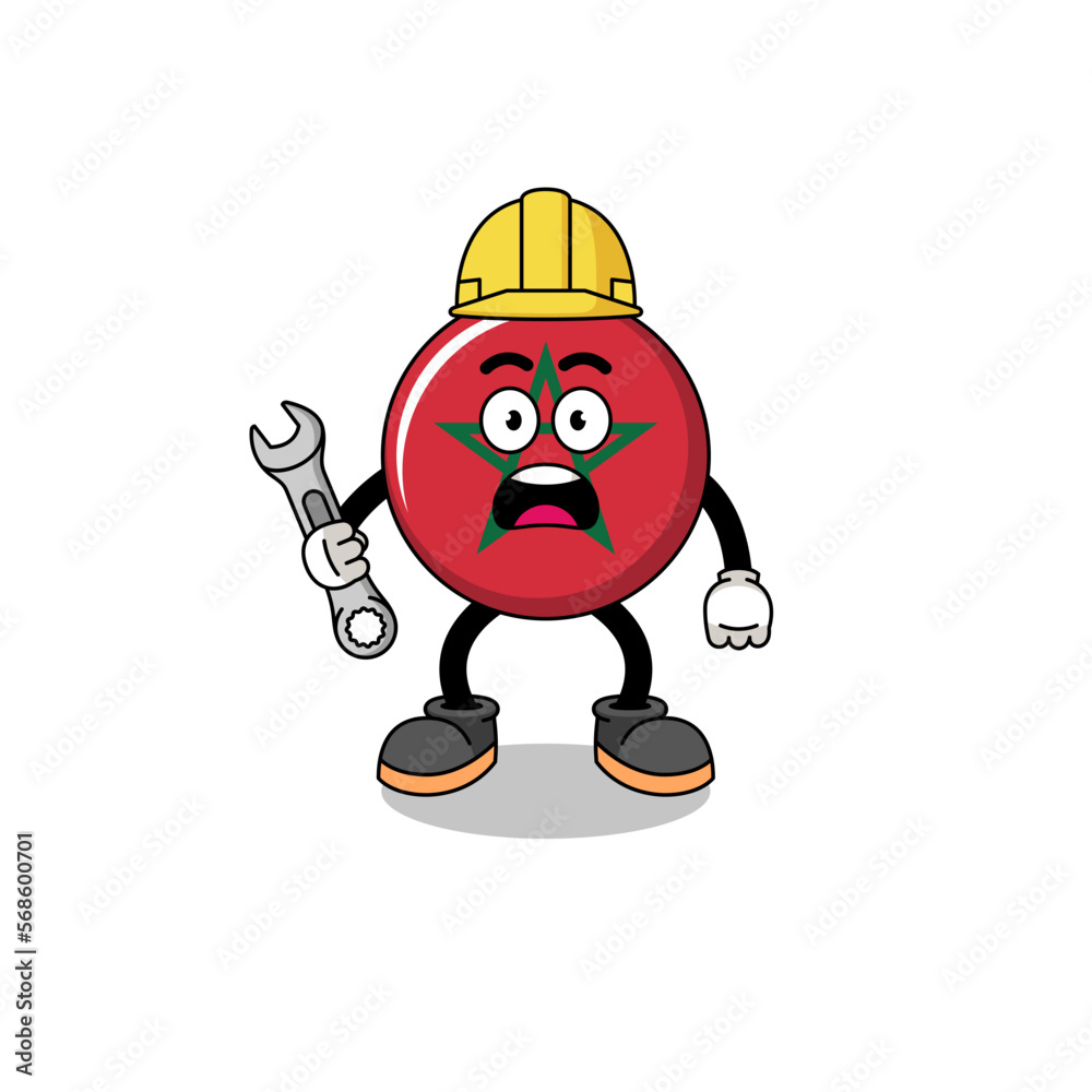 Character Illustration of morocco flag with 404 error Character Illustration of morocco flag with 404 error